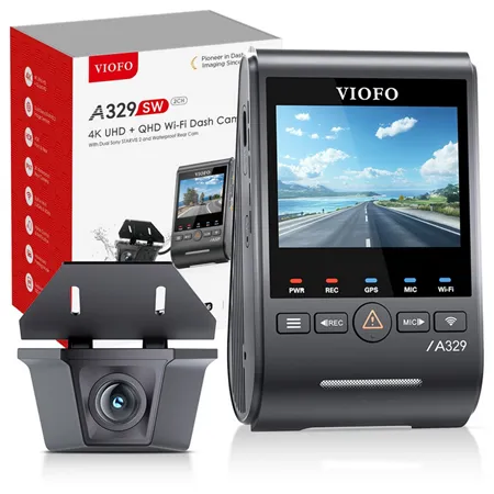 Kamera samochodowa VIOFO A329SW 2CH z obsługą SSD i wodoodporną kamerą tylną